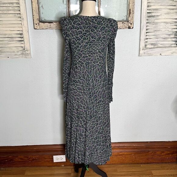 Kate Spade New York Womens Maxi Dress Puff Shoulder Long Sleeve Abstract Size 0 - Picture 9 of 14